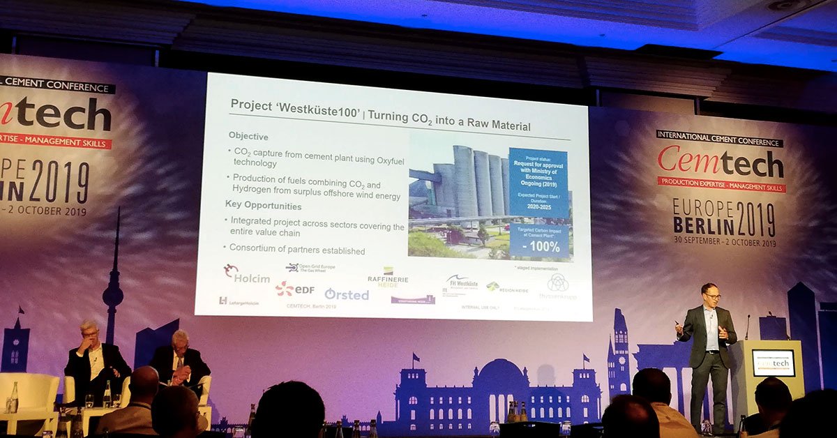 Holcim's tweet photo. Laurent Seyler, Head of New Technologies and Daniel Reiser, Industrial Director of Holcim 🇩🇪, presenting #PlantsofTomorrow at @CemtechConf earlier today. They talked about how we are upgrading our production sites for the future. #BeaMAQER
More info 👉 https://t.co/y5dvcFKDyp https://t.co/JOPN67X44l
