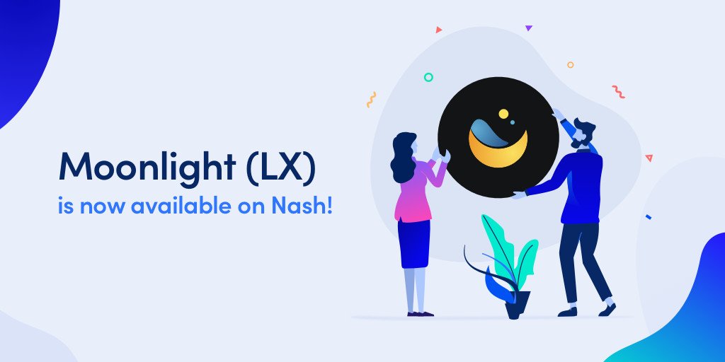 We're pleased to announce that Moonlight LX (<a href="/Moonlightdotio/">Moonlight</a>) is now available for trading on the Nash Exchange! Besides LX-NEO markets, cross-chain markets for LX-USDC and LX-ETH are also available. #TrustYourselves #Nash