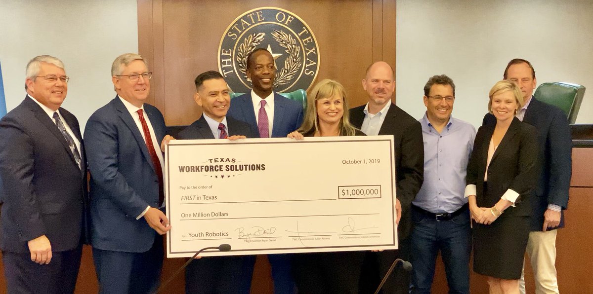 Today is a big day for FIRST robotics programs and teams across the state. The <a href="/TXWorkforce/">Texas Workforce Commission</a> continued their generous support investing in the next generation of #STEM leaders and innovators in the Great State of Texas!

#STEMadvocacy now = future #WorkforceReadiness