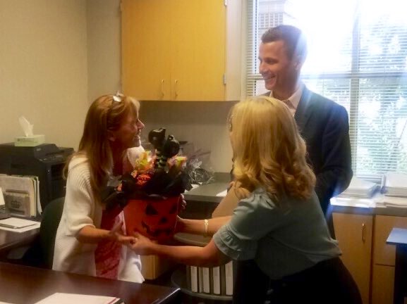 KellerISD's tweet photo. Congratulations to our Heart at Work Employee of the Month for October 2019 Stephanie Feuerbacher, Campus Secretary at @WSESWildcats! Check out a video of her being surprised with the announcement today: https://t.co/xmjvKTPY5X. #CelebrateKISD https://t.co/aOMpB7S1bq