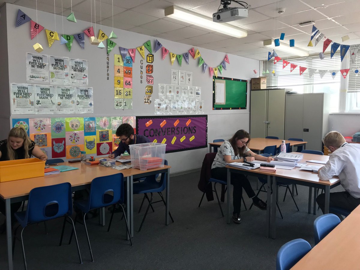 After school marking party in the maths department