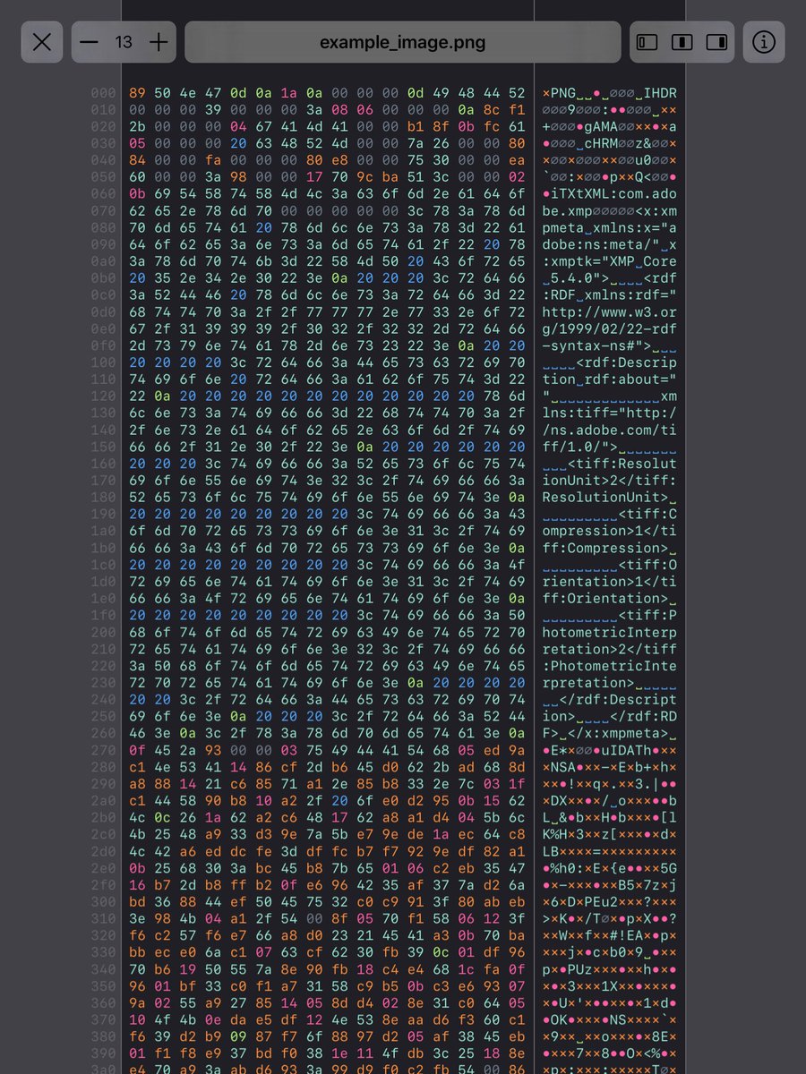 SherlockHans's tweet photo. Hi Twitter,

I just released my new app “Hexer”, a hex file viewer for iOS/iPadOS. This has been my passion project for over a year and you guys helped test me. You can now download it from the App Store: https://t.co/otVdMiULzY https://t.co/LjrDoIuK59
