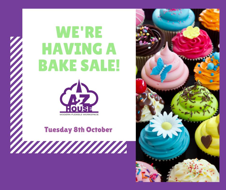 The #A2zHouse #charity bake sale. Raising money for #BreastCancerAwarenessmonth Come grab a sweet treat on Tuesday 8th October and wear something pink to show your support!