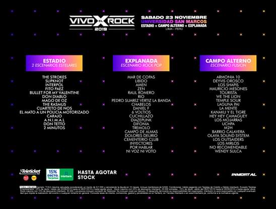 Festival Vivo X El Rock On Twitter Mas De 60 Bandas 15 Horas De Musica Vivo X El Rock 2019 Sabado 23 De Noviembre Universidad San Marcos Estadio