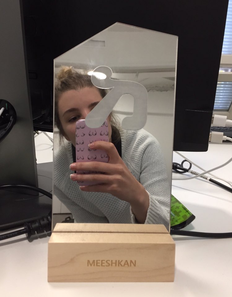 The same plague but now I’m using it to take a mirror selfie.