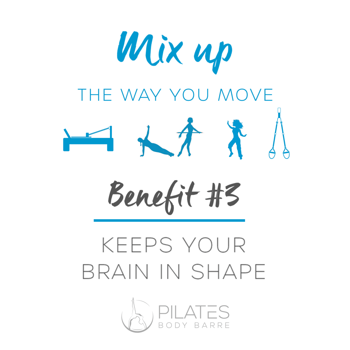 PilatesBB's tweet photo. Exercise is always a great way to support brain function, but when you learn something new, it's like neurological fireworks in there! Try your first class in the PBB fitness room for free...check the schedule here: https://t.co/aSoCbSyspH https://t.co/NjHdv1L1k7