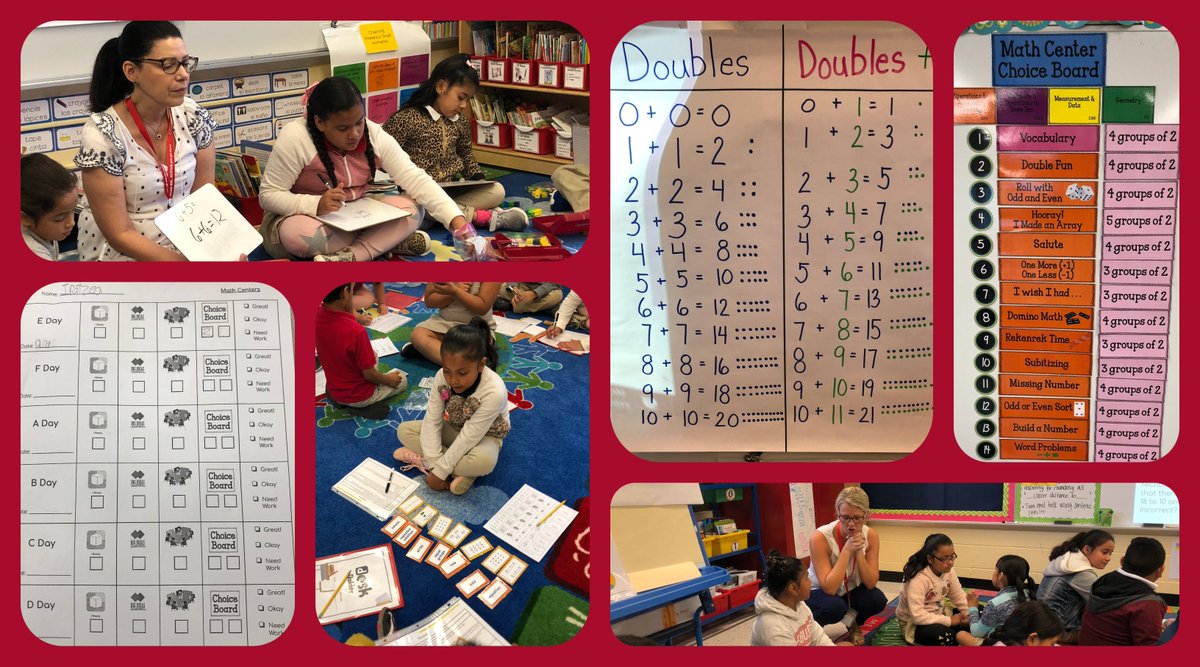 CherylCuddihy's tweet photo. The week is off to a great start with @SenoraGiallanza and @MsBunge_RBPS as they work with students during #MathWorkshop in #RBBisBIA.  Can you spot best practices underway? Hint: #AnchorCharts #TurnAndTalk #SmallGuidedGroups #CenterChoice #CenterChecklist #MiniLesson @rbpsEAGLES https://t.co/z9WxteY7D7