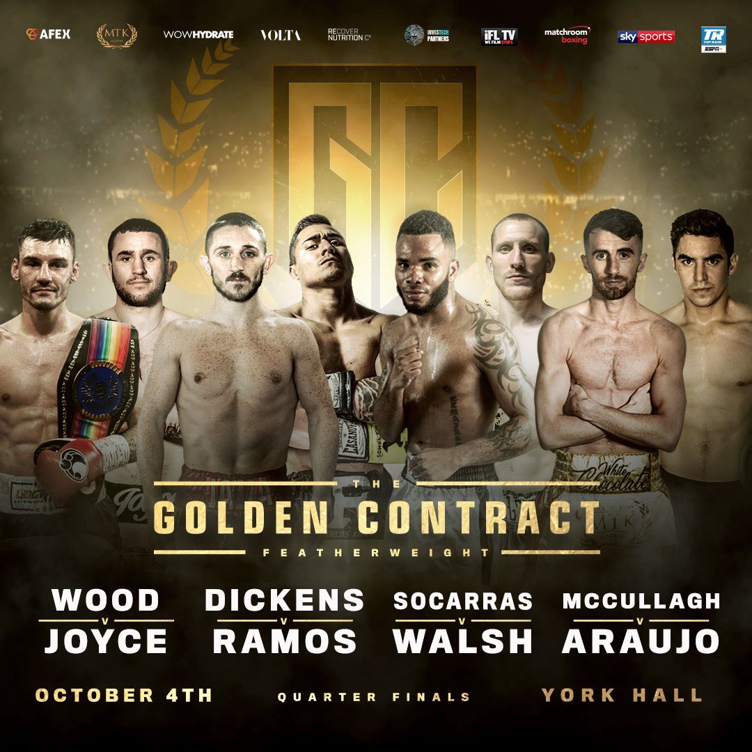Here are the fights! 🔥💥 who are you backing? 

📺 Watch Fight Night:The Golden Contract live this Friday from 8pm!