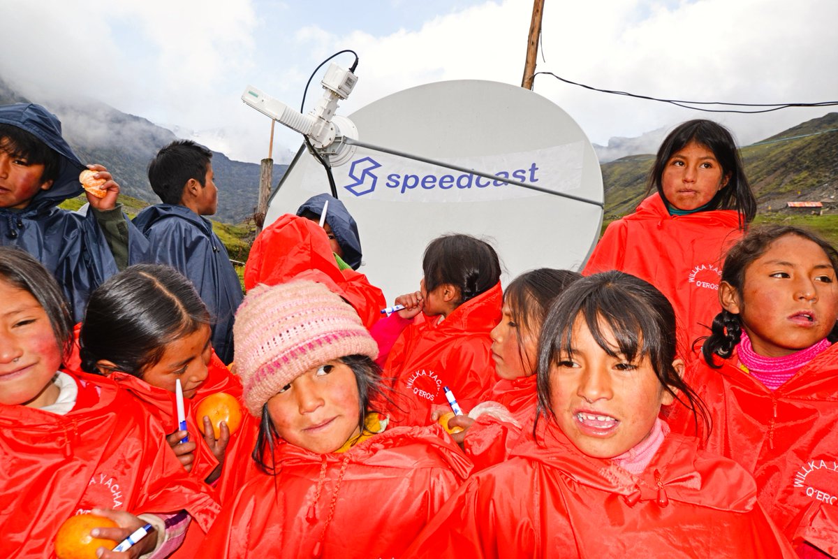 SpeedcastGlobal's tweet photo. One way we've achieved our core value of "success through people and safety" is by working with #NGOs to provide internet access to remote villages like this one in Peru. This project creates opportunities for students to interact with kids worldwide. #SpeedcastOneTeamOneDream https://t.co/QEwJtKbBLu