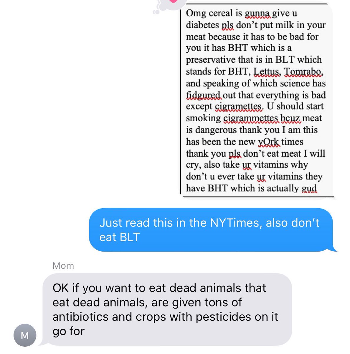 furst_puckler's tweet photo. My mom likes to regularly group text the family to tell us what foods are unhealthy for us, but she doesn’t like it when I also share my findings. https://t.co/p2ADvk4r7G