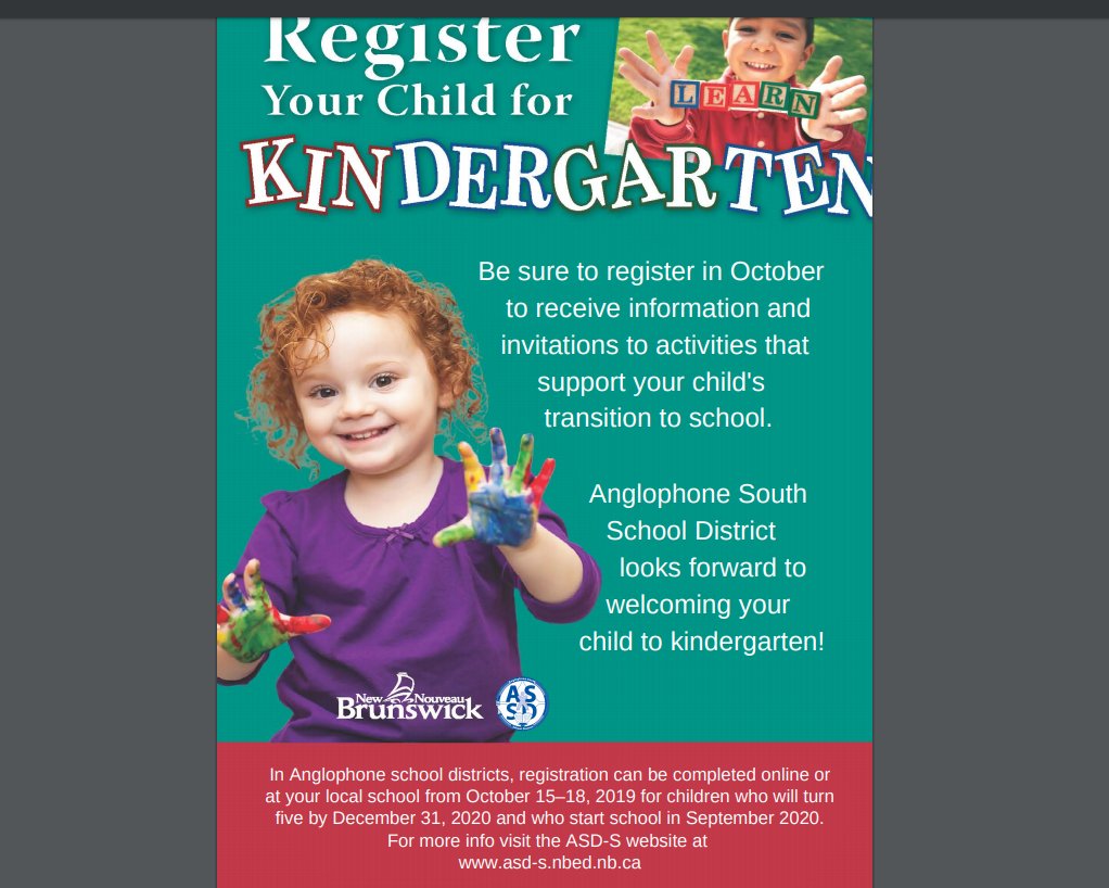 Kindergarten Registration October 15-18