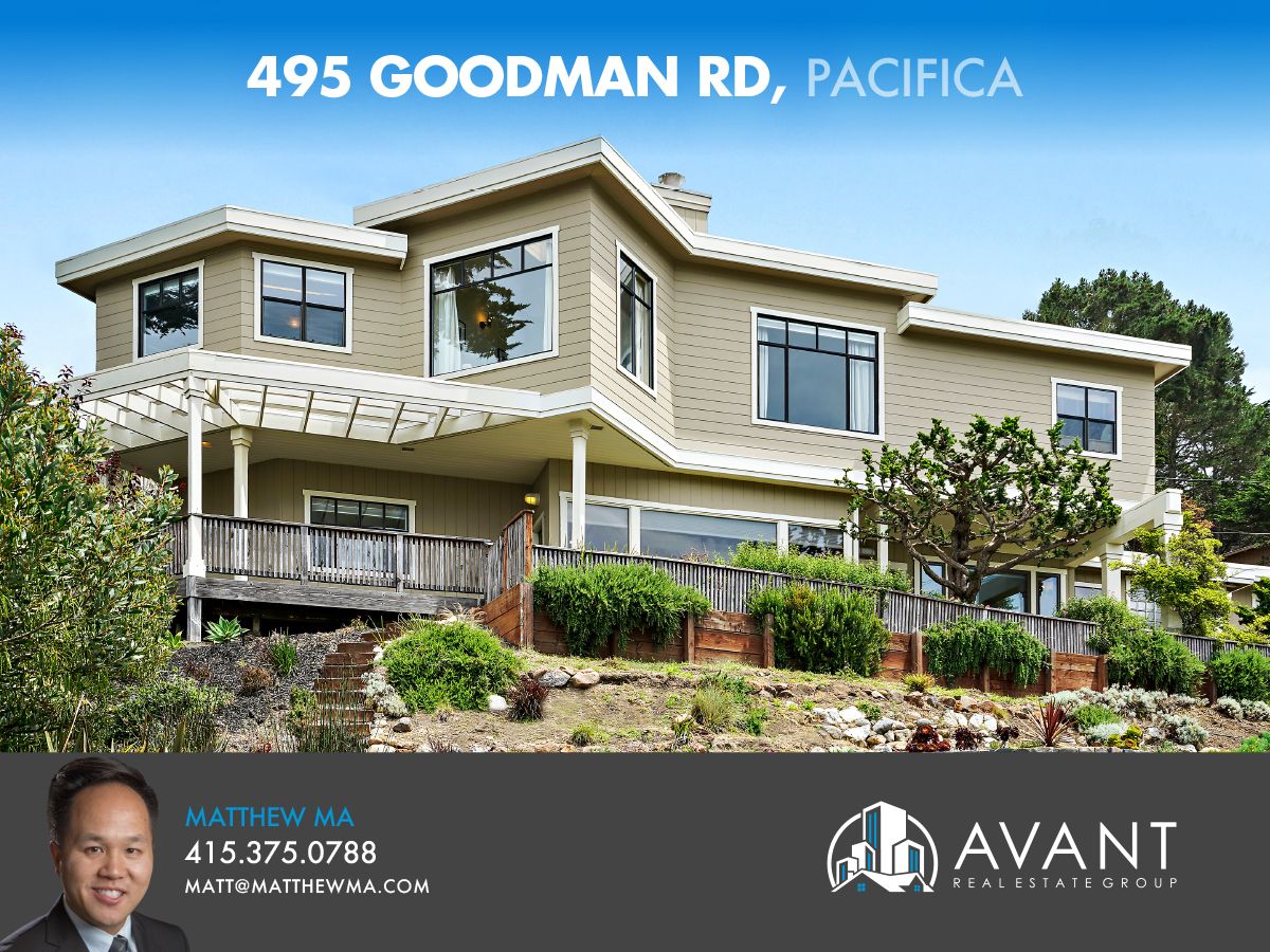 #JustSold 495 Goodman Rd, CA for $1,750,000 | Tour property here: buff.ly/2n9YAZj | Contact Matthew Ma for more! 415.375.0788 | matt@matthewma.com | MatthewMa.com | Lic. 01827568 #Pacifica #California #Luxury #RealEstate #HomeSweetHome #NewHome #Home #AvantSF