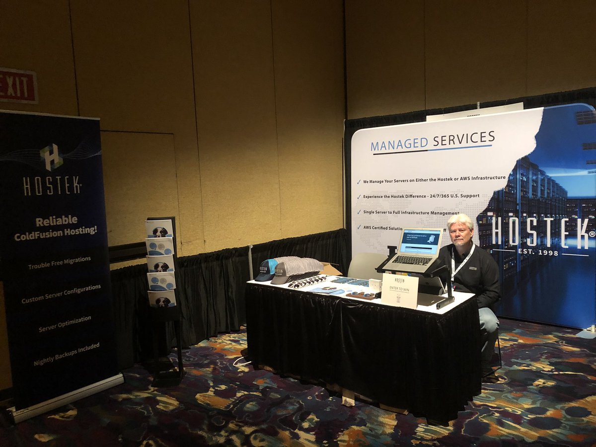 If you’re in Vegas for CF Summit 2019 swing by the booth and say hello and grab you some Hostek swag! 🧢 #cfsummit2019 #ColdFusion