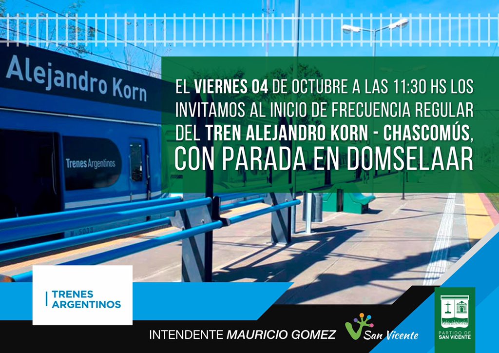 lamunidesanvi's tweet photo. #Domselaar viernes 4 de octubre 11:30hs en el andén. Los esperamos https://t.co/DkO6q6kcNd