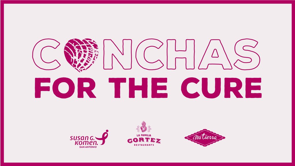 La Familia Cortez Restaurants is proud to announce that we have partnered with Susan G. Komen San Antonio. During the month of October, all net proceeds from pink conchas purchased at Mi Tierra Cafe will go to Susan G. Komen San Antonio!