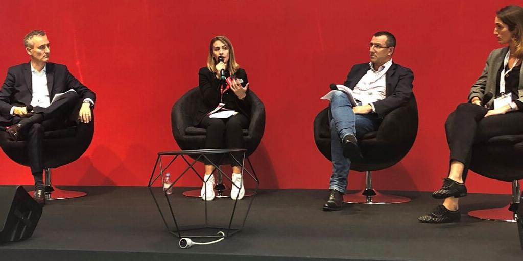 Sabre_Corp's tweet photo. Sabre France Country Director @AurelieSoulat took to the stage at @iftmparis to join a panel on #IntelligentRetailing | Salle Agora by Sabre #iftm2019 #consumerstrends #hospitality #travelsupplier https://t.co/hjUYSJrrA6