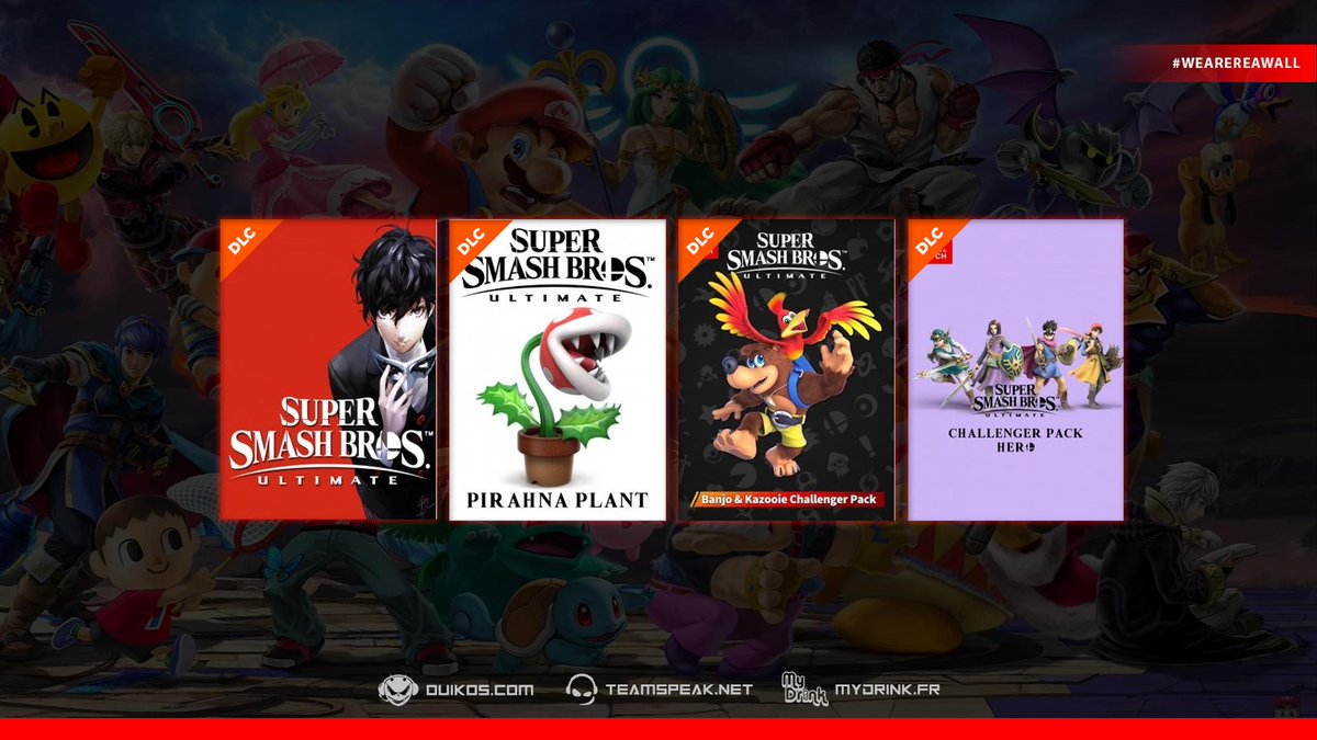 TeamReaWall's tweet image. #Giveaway 

À l'occasion de notre nouvelle équipe #SuperSmashBrosUltimate, tentez de gagner l'une de ces 4 extensions du jeu ! 🎁

Pour cela :
💟 Follow @TeamReaWall
🔁 #RT ce tweet

⏳ TAS : 03/10 à 20h

#Switch #NintendoSwitch #Nintendo #SuperSmashBros #SSBU #WeAreReaWall👽