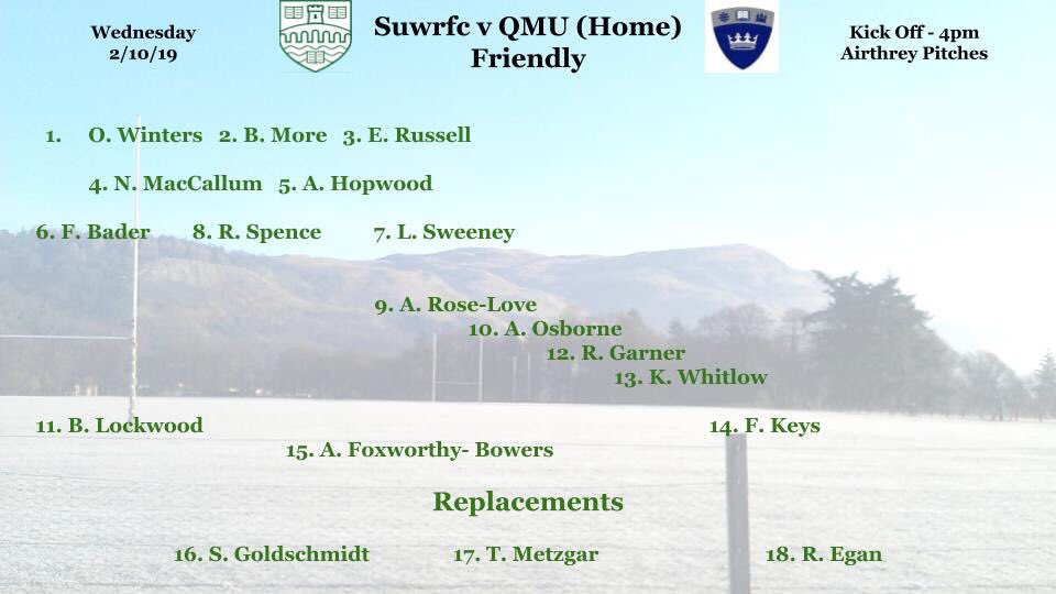 Your SUWRFC team for our preseason friendly against QMU Women's Rugby!

Come down and support #BleedGreen 💚

📍Airthrey Pitches
⏰ 4pm
📆 2nd October