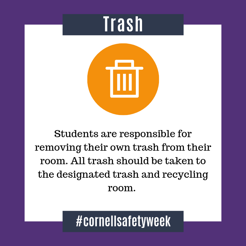 CornellResLife's tweet photo. Keep your room clean and free of pests by removing your trash. #cornellsafetyweek https://t.co/JSSiNxDwNP