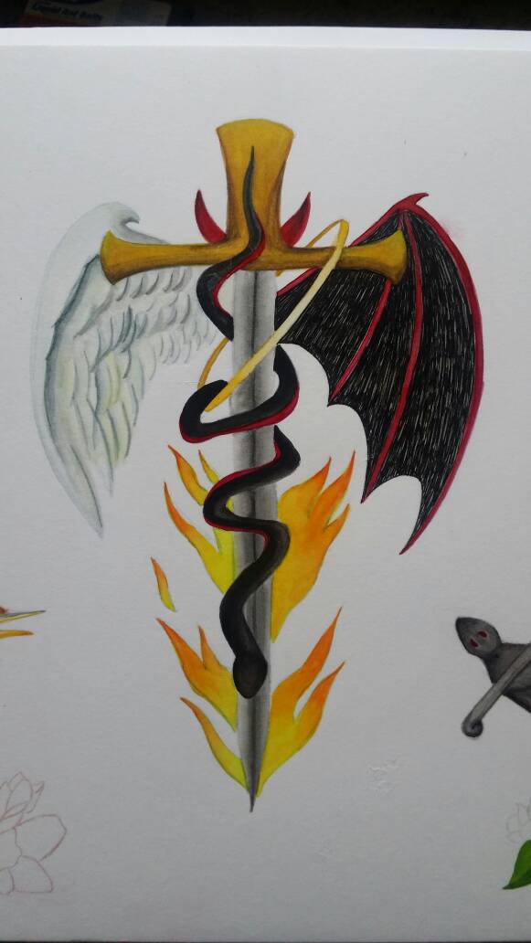 WolfsbaneCreate's tweet photo. Inktober/Drawlloween 2019 Day 1 Good Omens Week
#inktober #drawlloween #goodomens #crowley #aziraphale #flamesword #snakeofeden #devilandangel #inkandwatercolor #watercolor #inks #wolfsartpieces https://t.co/Hh6ZE3mWI9
