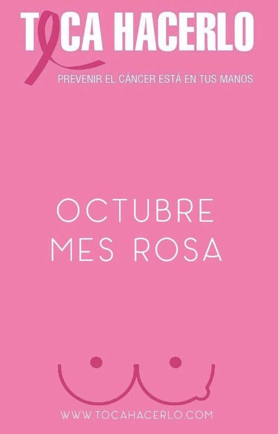 TocaHacerlo's tweet photo. Llego octubre y con el, nuestros mensajes de prevención en la lucha contra el cáncer de seno. 
#TocaTocar #TocaSentir #TocaHacerlo https://t.co/mOMiwph3XN