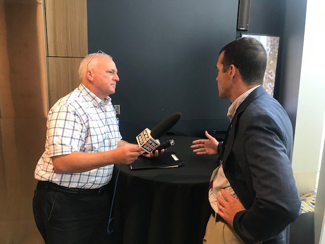SecureWorld's tweet photo. Ron Winward of @radware shares his insights in an interview with @WWJ950 at SecureWorld Detroit. Getting the word out about #cybersecurity! @RonWinward #SWDET19 https://t.co/P4xEnfCvFI