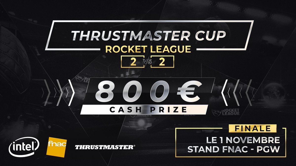 Fnac's tweet photo. #FnacEsport 🎮 | Participez aux tournois en ligne #Thrustmastercup Rocket League 🚛 avec
@IntelFrance et @TMThrustmaster
Qualifiez-vous en ligne ce vendredi 19h et ce samedi 14h pour disputer la finale à la PGW le 1er novembre
📝 Infos & inscriptions : https://t.co/KX6u7U1luX https://t.co/hCdIAQScNI