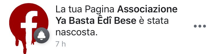 Questa notte facebook ha oscurato la pagina di <a href="/yabastaedibese/">YaBasta! ÊdîBese!</a>. 

Siamo "terroristi" e incitiamo l'odio organizzato dicono quelli che, con questa censura, di fatto appoggiano e legittimano il genocidio turco contro il popolo curdo.

#DefendRojava #riseup4rojava #erdoganterrorist