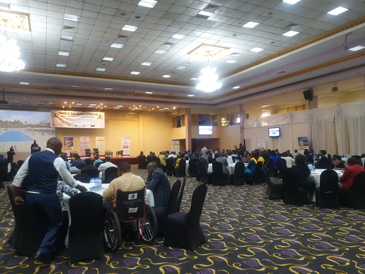 mtic_uganda's tweet photo. The 10th Trade Sector Review underway at Africana with the theme "Sustainable Industrialisation for Job Creation and Export Growth #UGTradeReview2019 @mamumpaire @AKyambadde @UgandaMediaCent https://t.co/QFiYtvG9b0
