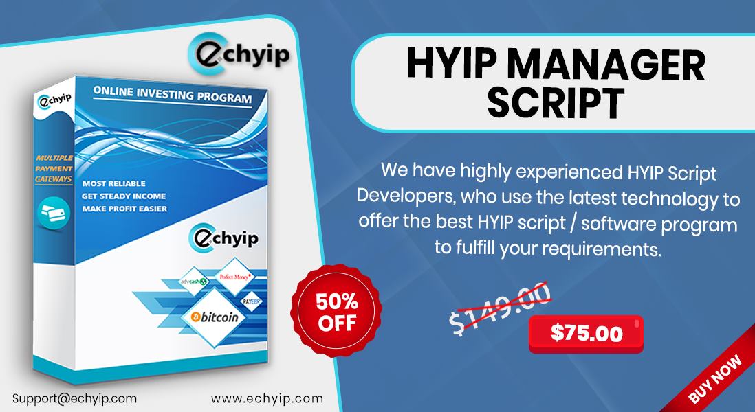 ec_hyip's tweet image. If you not getting enough profit from your HYIP investment website then it’s time to upgrade your previous #HYIP_Script with the new one from @ECHYIP at  50% discount rate.
For Info 👉👉 echyip.com

#Buy_HYIP_Script #Bitcoin_HYIP_Script #HYIP_Investment