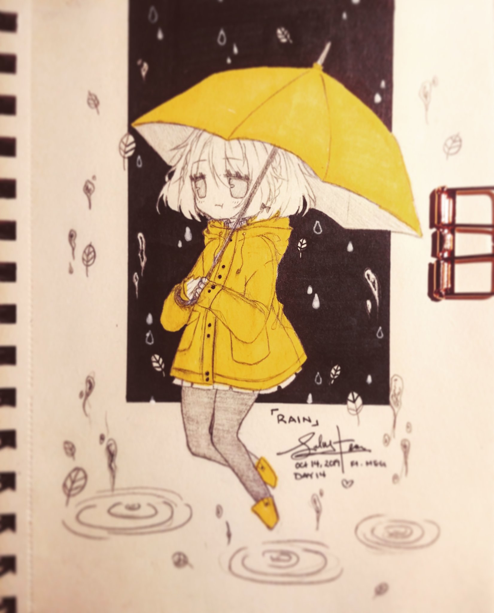 ã‚·ãƒ« On Twitter Week Three Rain Yellow Raincoats Are So Cute And Classic Always Wanted To Draw Them Ehehe Also Almost Caught Up Again Inktober Inktoberday14 Inktober2019 Inktober2019day14 Animeart Chibi Want to discover art related to raincoat? rain yellow raincoats