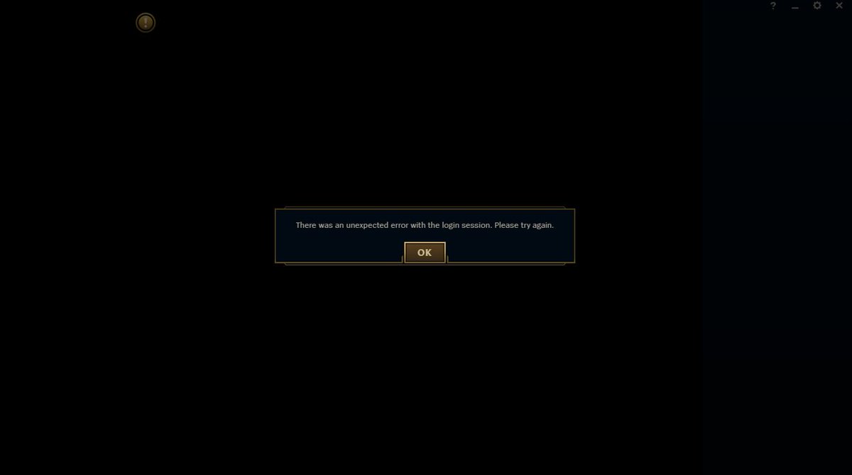 League of Legends Unexpected Login Session Error - What