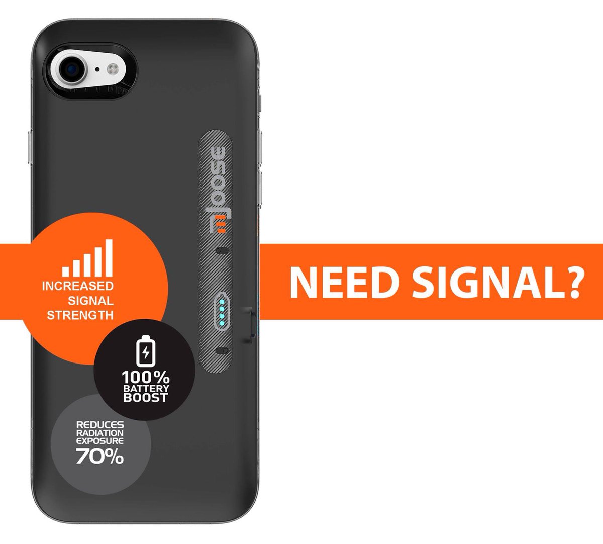 mJooseTech's tweet photo. NEED SIGNAL AND EXTRA BATTERY? Stay connected with the mJoose case for iPhone 7 and 8. The mJoose case amplifies cellular signals providing better reception in weak signal areas.  https://t.co/w2MqJmWIHV https://t.co/GTNxWOKyHH