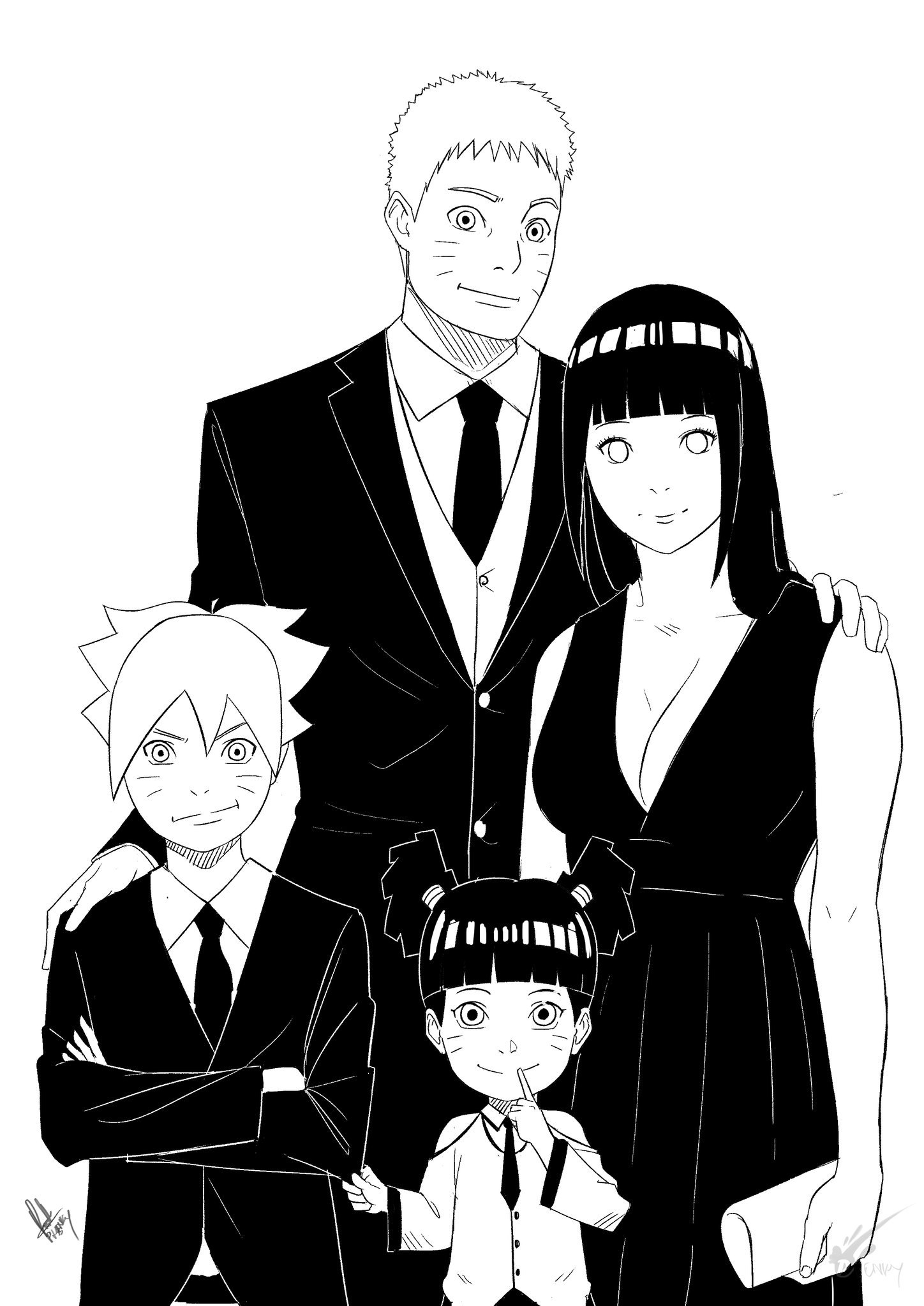 BambyGirl on X: Family Uzumaki 💕💠 #NARUTO #Hinata #BORUTO #Himawari  #Uzumaki #Family #Drawing #Manga  / X