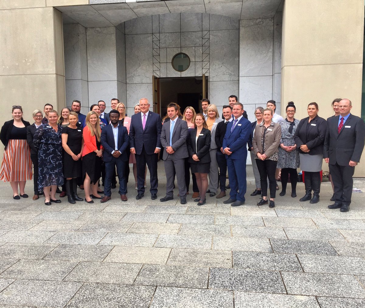 #LBWR19 are representing Ballarat well in Canberra. 

It’s always a treat to spend time in the Prime Minister’s courtyard, and a privilege to speak with Prime Minister <a href="/ScottMorrisonMP/">Not ScoMo</a> 

Many thanks for his time and thoughtful answers.