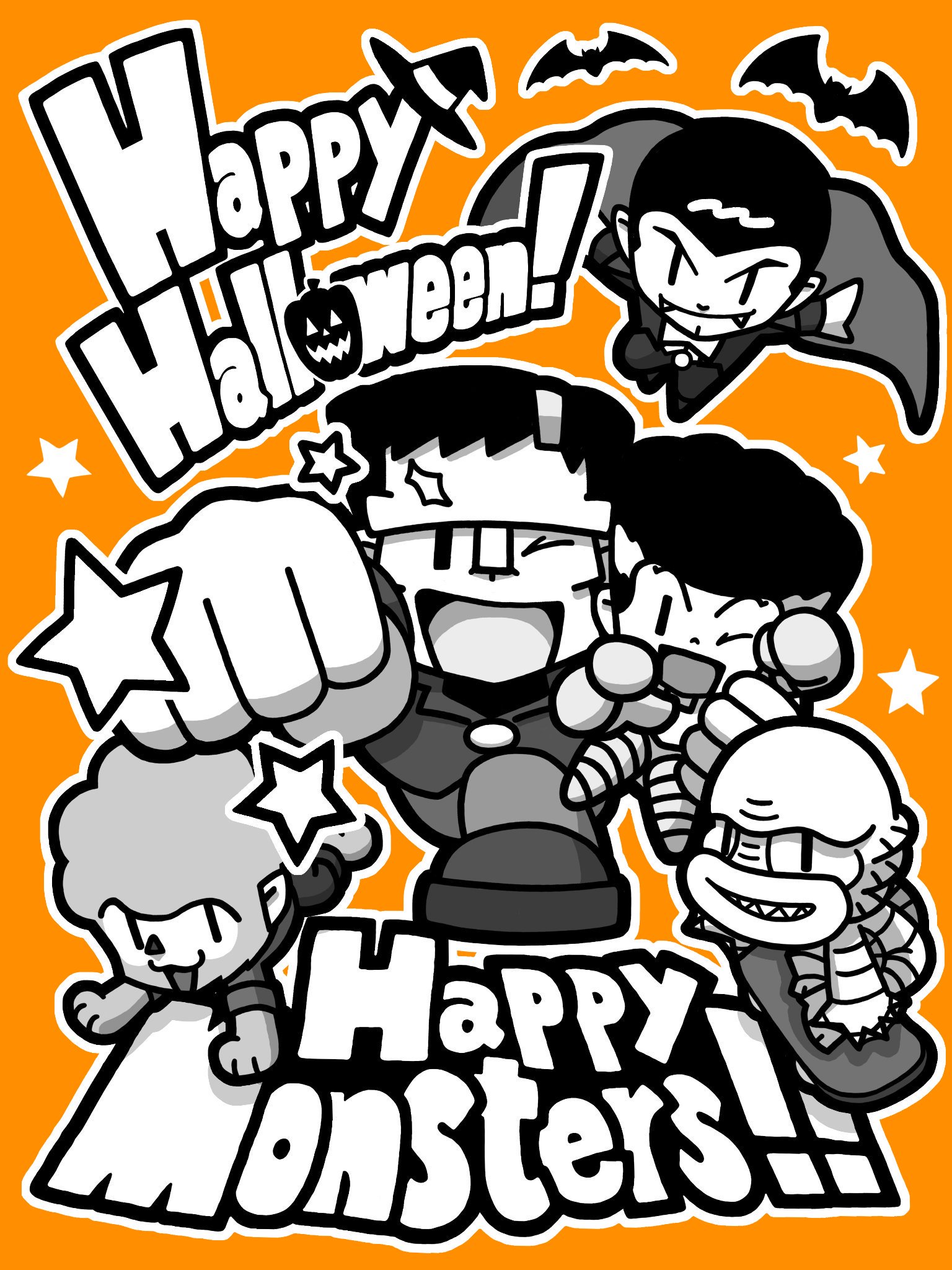 Twitter এ 農場土産 大人の特撮アニメlounge ハロウィン 用のイラストがかわいすぎて これを見た人は自分がかわいいと思う画像を1枚貼れ ハピモン フランケンシュタイン ブライド ドラキュラ 狼男 半魚人 橋本裕 T Co Ujgrqqdoss ট ইট র
