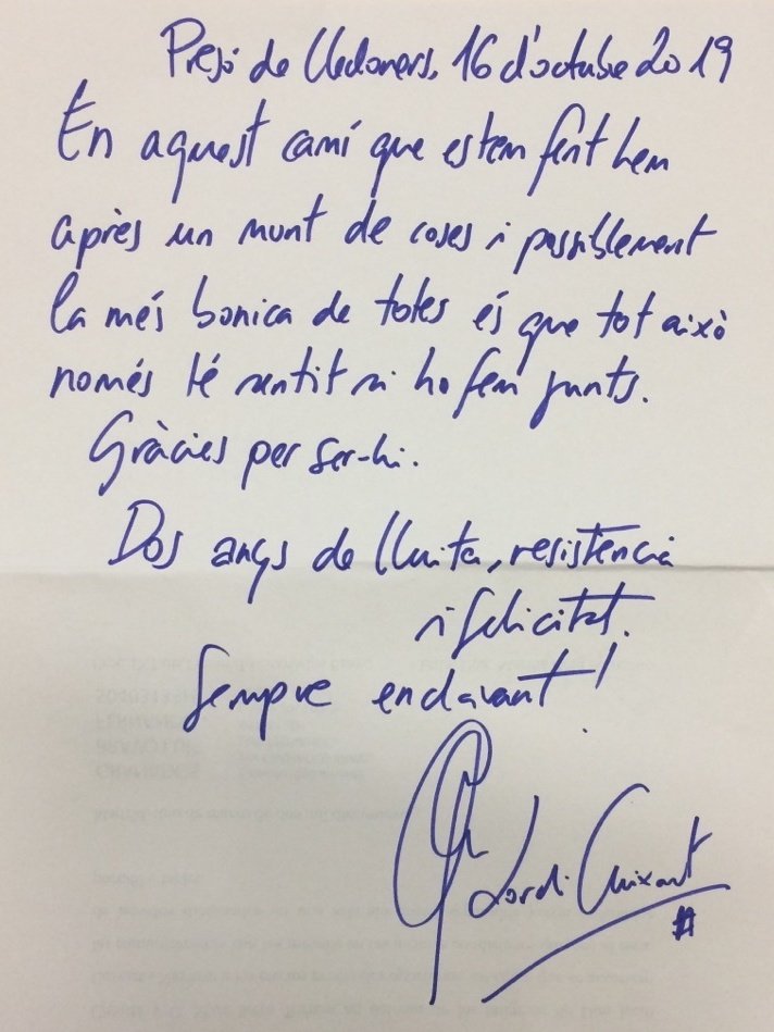 jcuixart's tweet photo. 2 anys de lluita des de la presó https://t.co/mDXJWvWjyJ