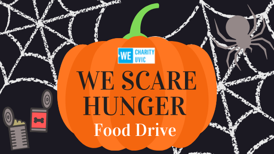 wecharityuvic's tweet photo. WE Charity UVic is back again with another WE Scare Hunger Food Drive!  
All donations will be going to Mustard Seed Food Bank, see https://t.co/igNtK0Sez6 for more information!! https://t.co/uQRmRWKxOr