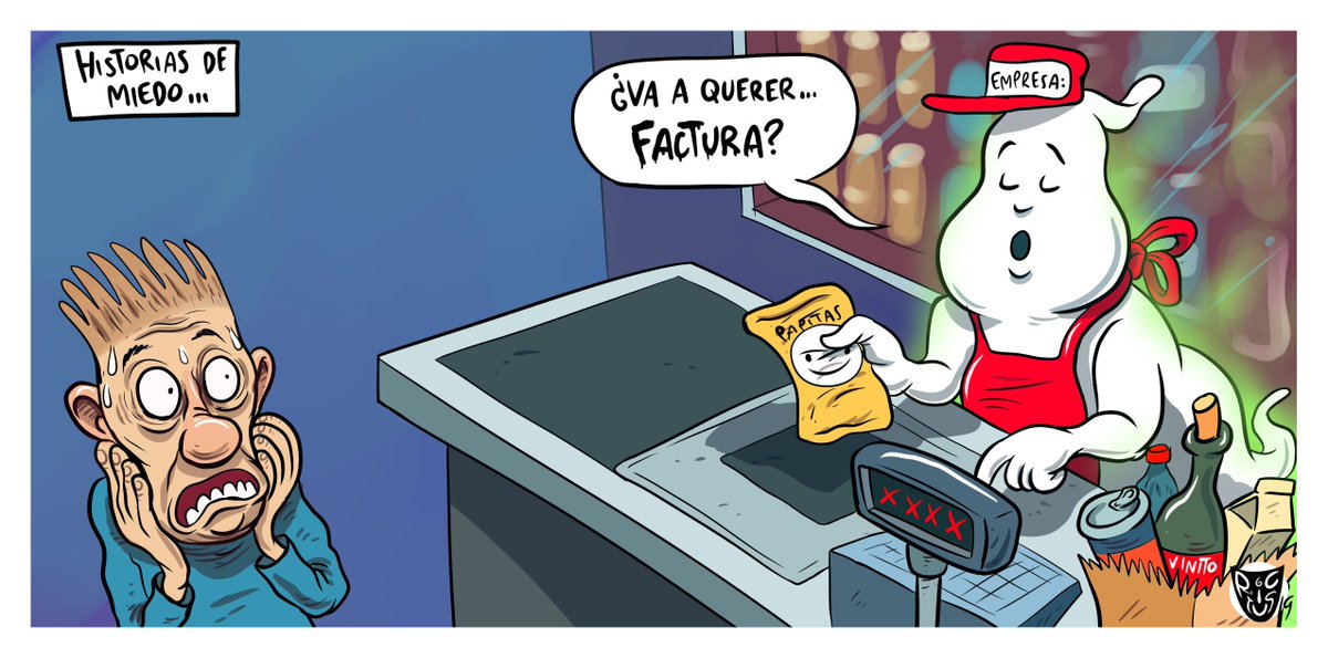 monerorictus's tweet photo. Facturas falsas y empresas fantasma: "Historias de miedo" Cartón publicado en @ElFinanciero_Mx https://t.co/cLzADq7vAw