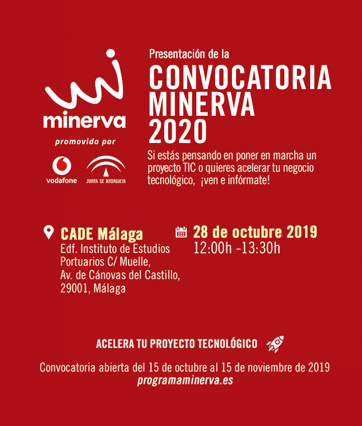 cademalaga's tweet photo. Ya puedes presentar tu proyecto al @ProgramaMinerva https://t.co/hpbmcJIYma ¿Quieres saber más sobre esta convocatoria? ANOTA 🗓️ 28.10 #CADE Puerto #Malaga Presentación de la convocatoria Reserva tu plaza ✍️ https://t.co/WBLgUPDL2T #JuntosSumamos #CompromisoEmprende https://t.co/wrsgDCZfKf