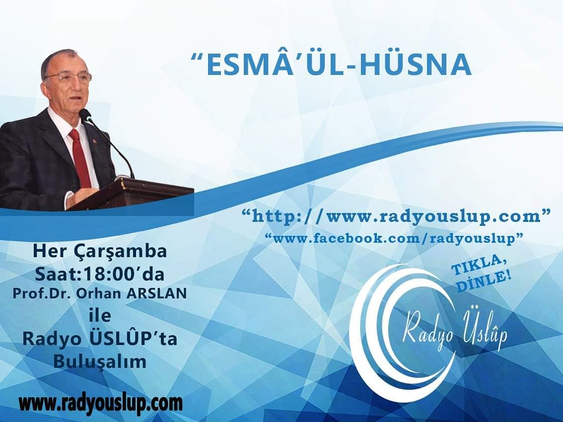 saat 18:00 da Prof.Dr. Orhan ARSLAN Hocamızla Esma Okumalarına devam ediyoruz...