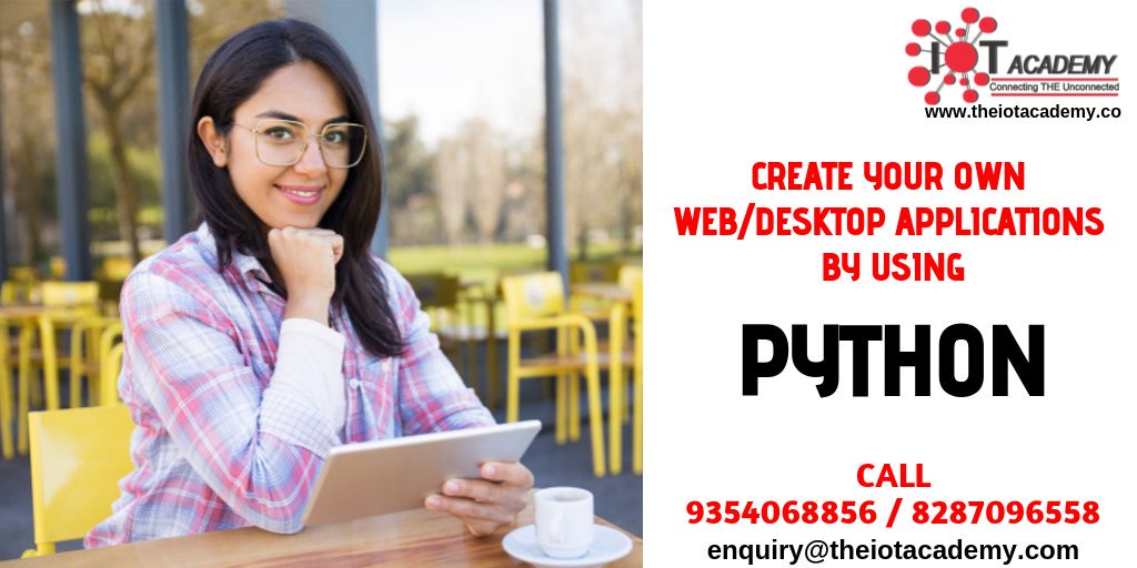 academyforiot's tweet image. Create your own Web / Desktop Applications by using Python.
theiotacademy.co
The IoT Academy, Sector-62, Noida.
For more details, call 9354068856 / 8287096558.
#python
#pythontraininginstituteinnoida
#pythontrainingcenterinnoida #pythoncourseinnoida #project #theiotacademy