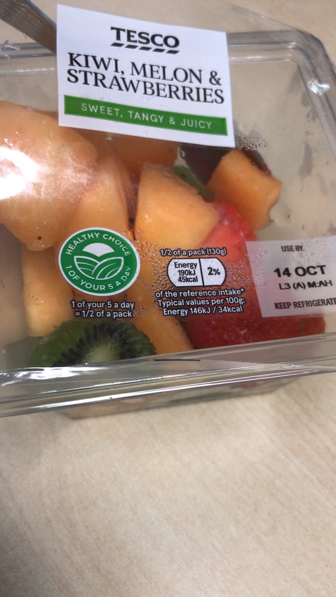 MReel's tweet photo. @Tesco this is the third time I’ve purchased fruit and it is OFF! Tastes disgusting and completely inedible. Why is it on the shelves? Why has it not been kept fresh? Just lost half my breakfast 😡 https://t.co/q7PNmpoWJz