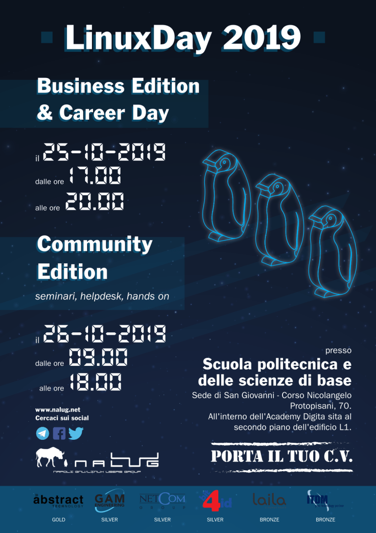 Non mancate! Parleremo di Bitcoin, blockchain, proveremo il nostro software Napay, pos per accettare pagamenti in crypto, e tanto altro! #LDNA19 #linux #napoliblockchain #nalug #opensource #bitcoin #ethereum #blockchain #crypto