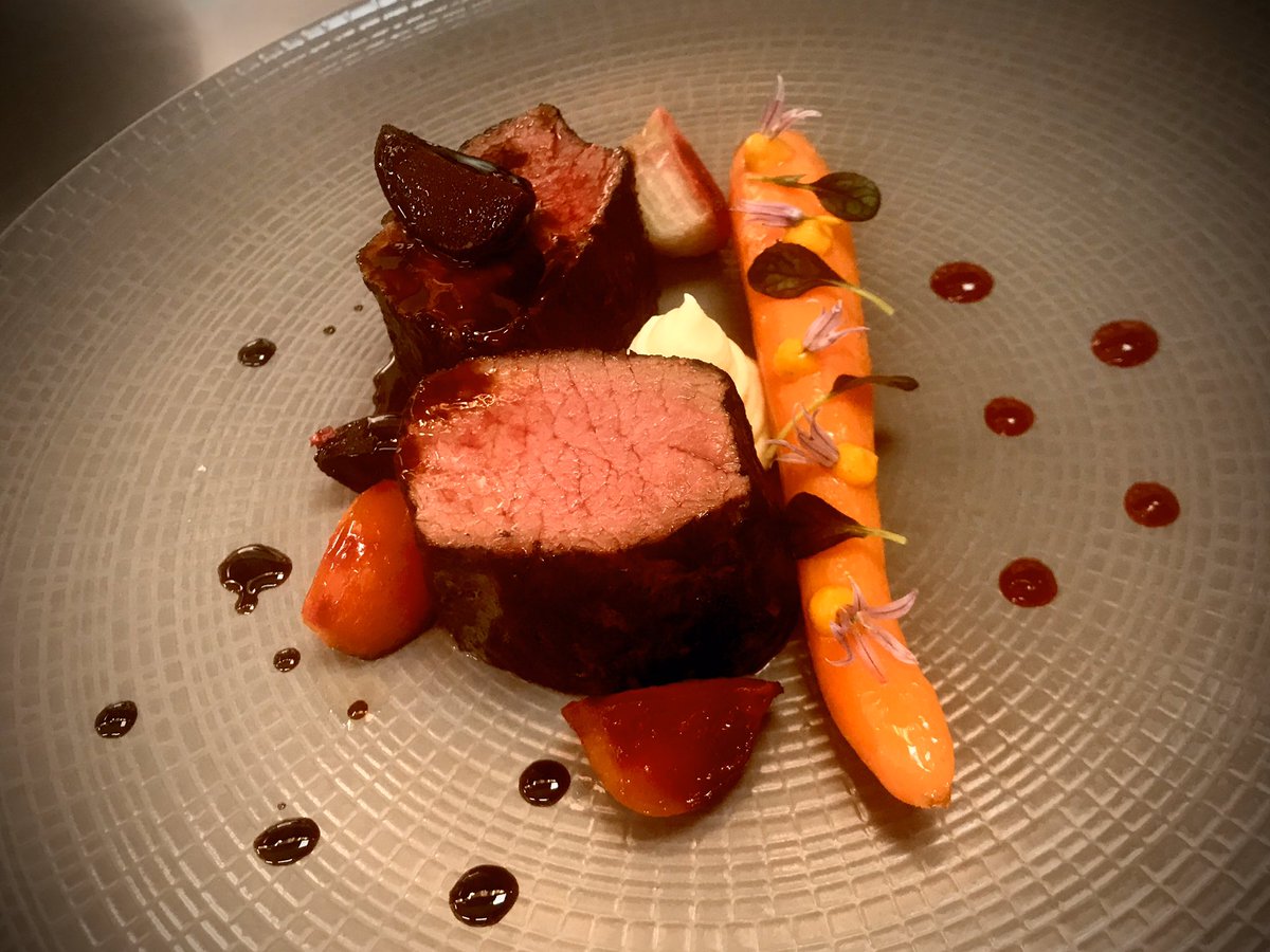 Two dishes proving very popular on our autumn menu this weekend. Hay smoked irish venison. Pumpkin and goats cheese tart. Featuring the best of Irish ingredients from <a href="/Clashduff/">ringsfarm.ie</a> <a href="/StTolaCheese/">St Tola Goat Cheese</a> <a href="/jtattshotmailc1/">happy hackers</a> <a href="/RatheniskaFarm/">Ratheniska Farm Fresh</a> <a href="/mooncoinbeetro1/">Mooncoin Beetroot</a>