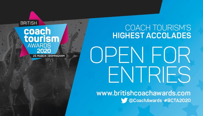 Tourism_Show's tweet photo. Now open for nominations and entries! If you know a person, place or organisation that offers exemplary services to coach tourism, nominate them for an Award at https://t.co/LXtUP2dMU9 #BCTA2020 https://t.co/8sVfKy8mm5