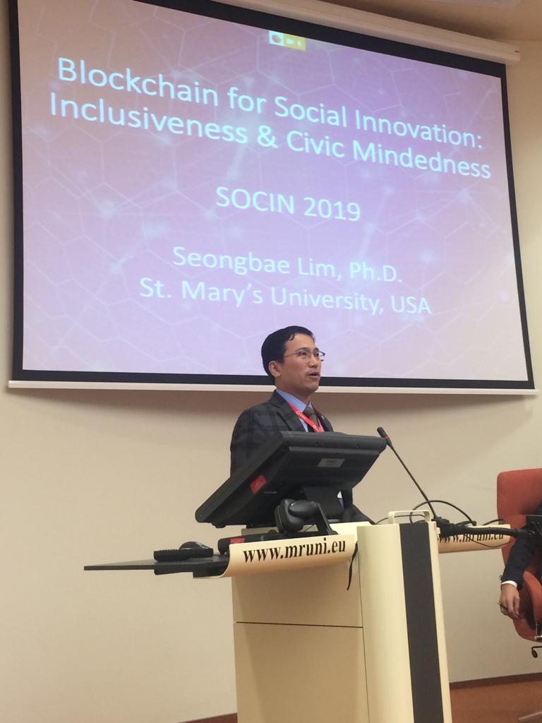 Insights from Seong Lim, chair of Department of Finance Quantitative Management, Ph.D at <a href="/YourStMarys/">St Mary's University</a>, on the potential of blockchain for social inclusiveness and civic mindedness.
#SOCIN2019 
#InclusU