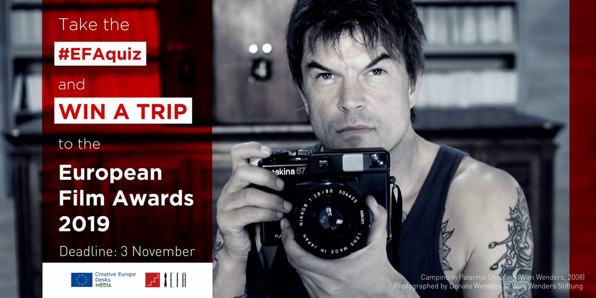 MEDIAprogEU's tweet photo. 📣 Calling all 🇪🇺 European film lovers ❤️! The #EFAquiz is live 🕺💃
Take the #efa2019 quiz for your chance to win a trip to #Berlin and experience the best of European films @eurofilmawards this December!! Test your knowledge ➡️ https://t.co/S0TWTXJIaU

#EuropeanFilmAwards https://t.co/Y005m0cajQ