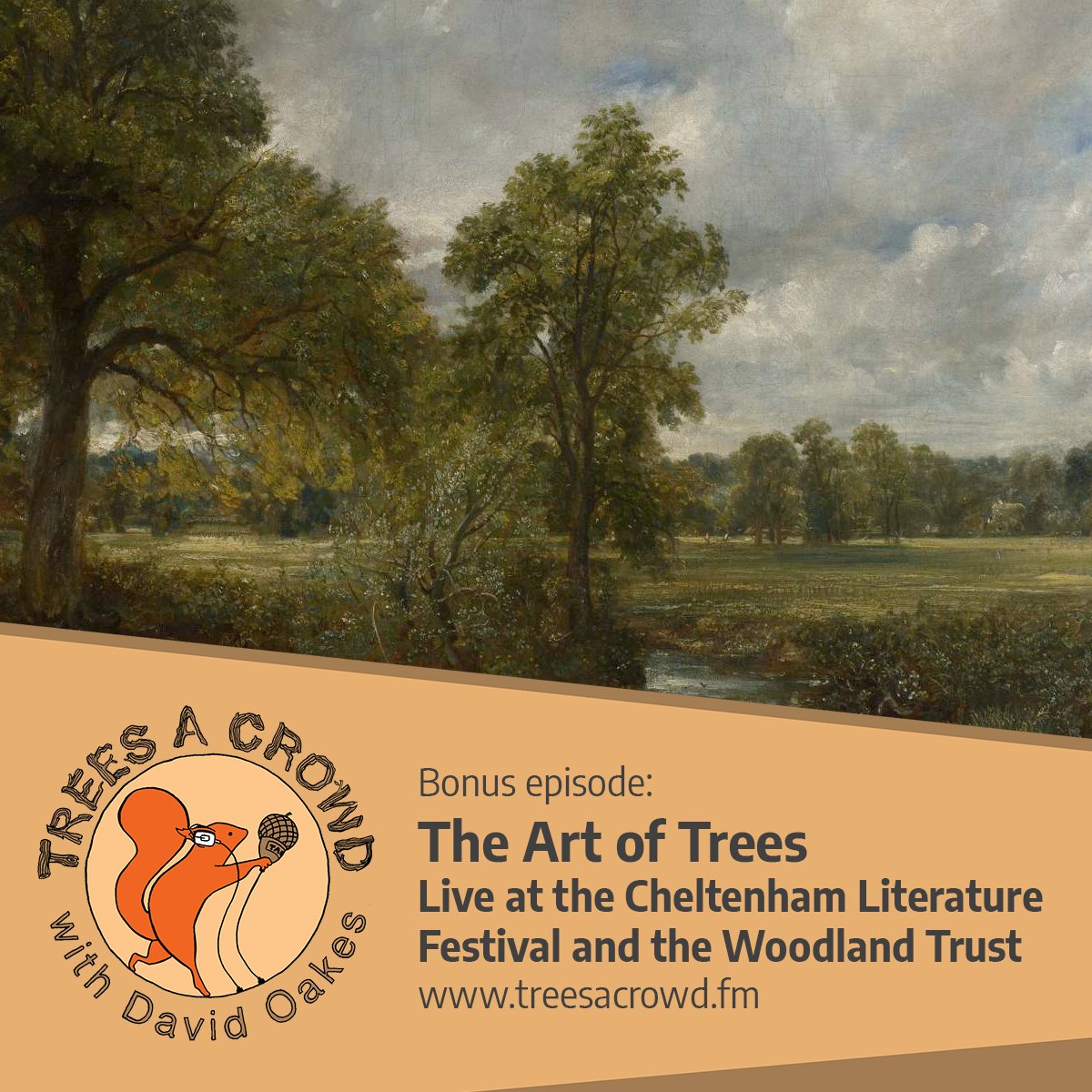 TreesACrowdpod's tweet photo. New #podcast alert! We've launched a #bonus episode recorded live in front of an audience at @CheltLitFest. In his role as ambassador of @WoodlandTrust, @David_Oakes had the chance to speak to art historian @cjepayne, and artist Dr Angela Summerfield. https://t.co/O2qLy5SFpj https://t.co/86dijsC8OO