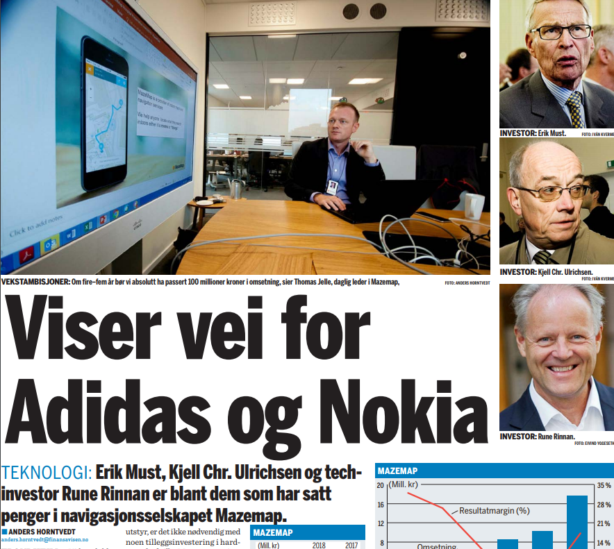 MazeMap's tweet photo. @MazeMap were featured in Norway’s largest financial paper last week! Read about our #success (in Norwegian) here: https://t.co/XyrTWHZHHB
#DigitalWayfinding #InteractiveMaps #MazeMap #SmartCampus #Wayfinding https://t.co/i0SIb4NNWe
